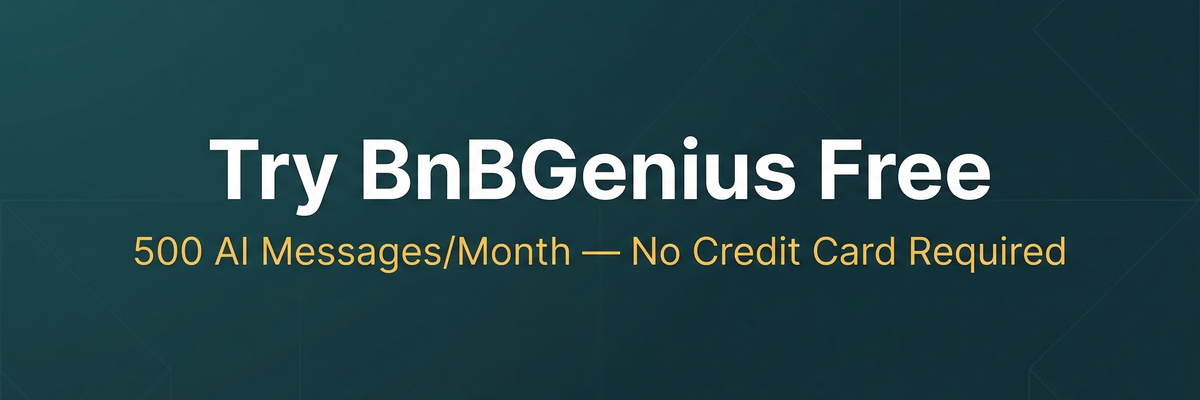 CTA banner inviting hosts to try BnBGenius for free