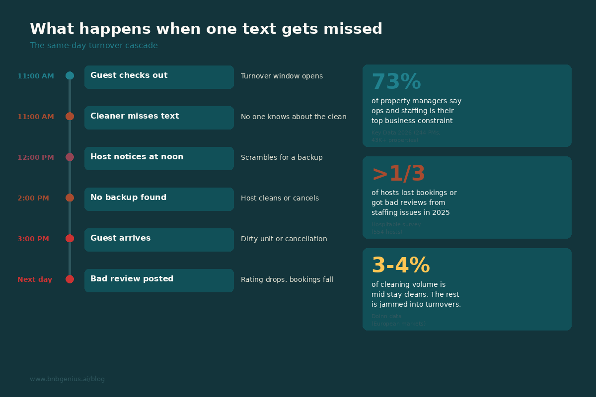 Flow chart of issues caused by missed cleaner texts