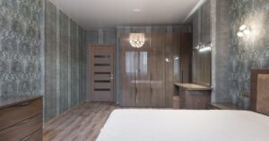 Furnished bedroom in a leased apartment prepared for short-stay guests