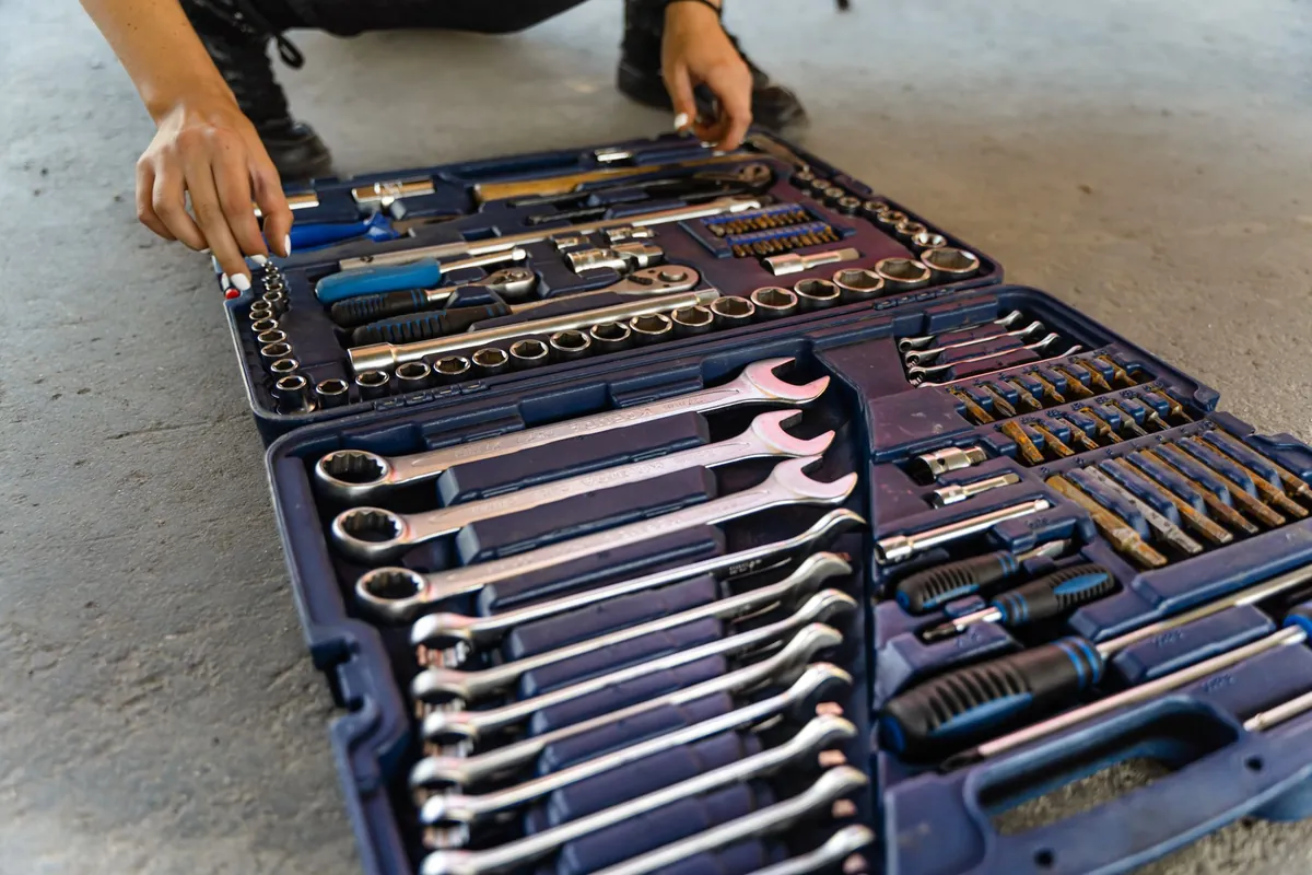 A complete tool set with every piece seated in its own slot